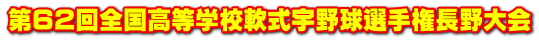 第62回全国高等学校軟式宇野球選手権長野大会