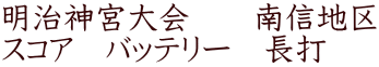 明治神宮大会　　南信地区 スコア　バッテリー　長打